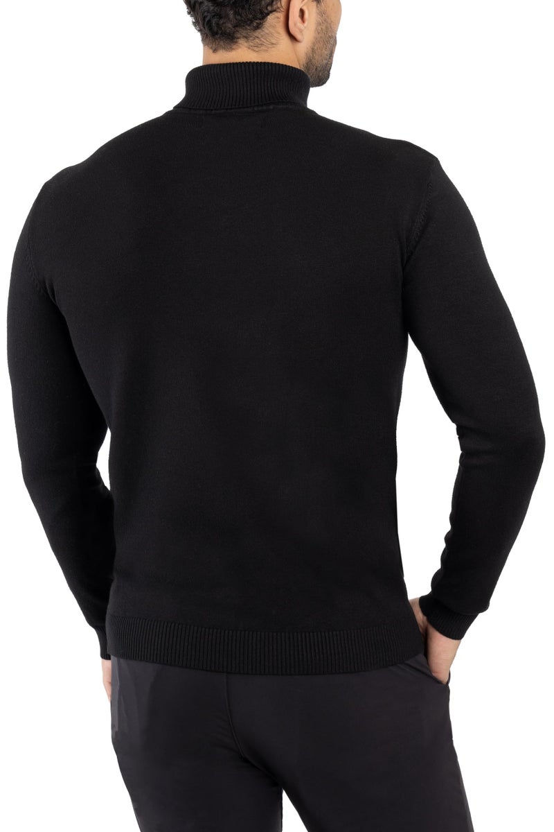 X RAY Mens Turtleneck, Soft Slim Fit Pullover Top, Basic Turtle Neck Sweater for Men, Black, Medium - Image 2